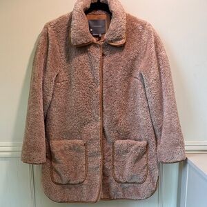 Anthropologie- Cozy Tan Sherpa Jacket